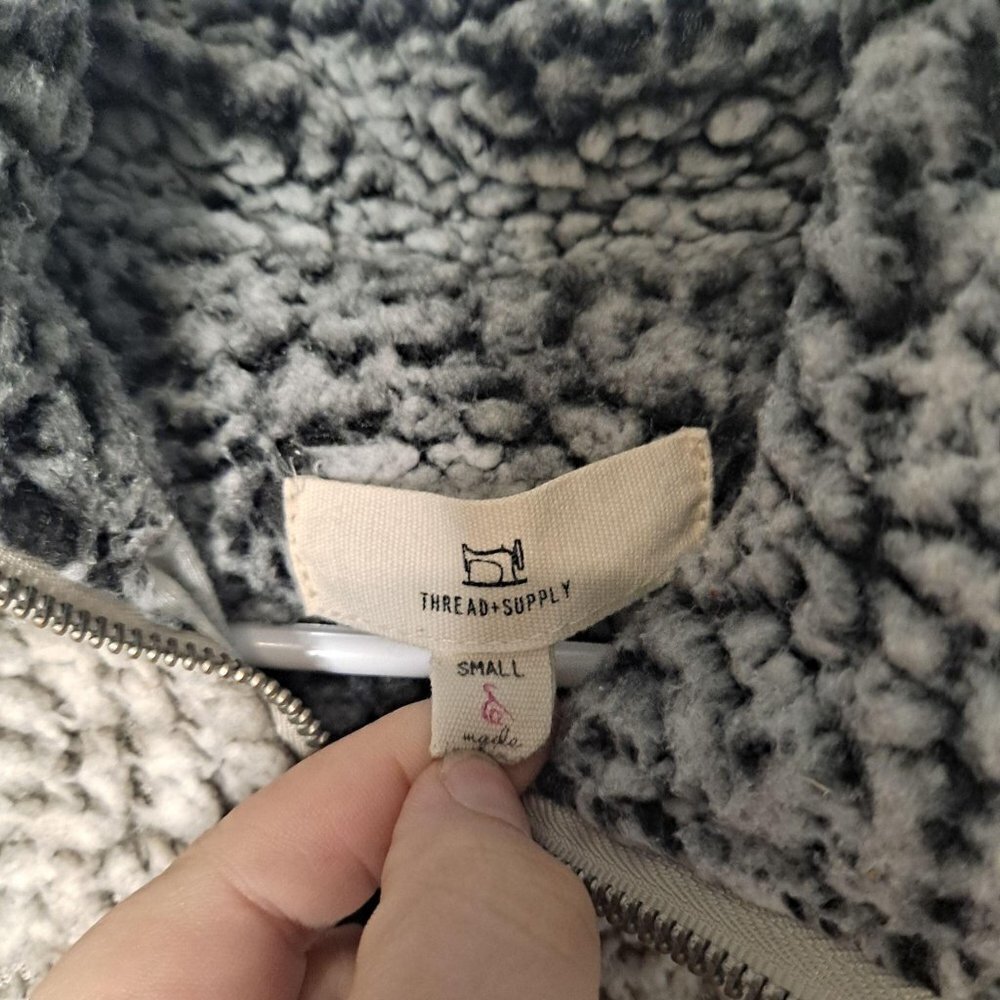 Thread + Supply Teddy Bear Pullover Quarter Zip S - image 3